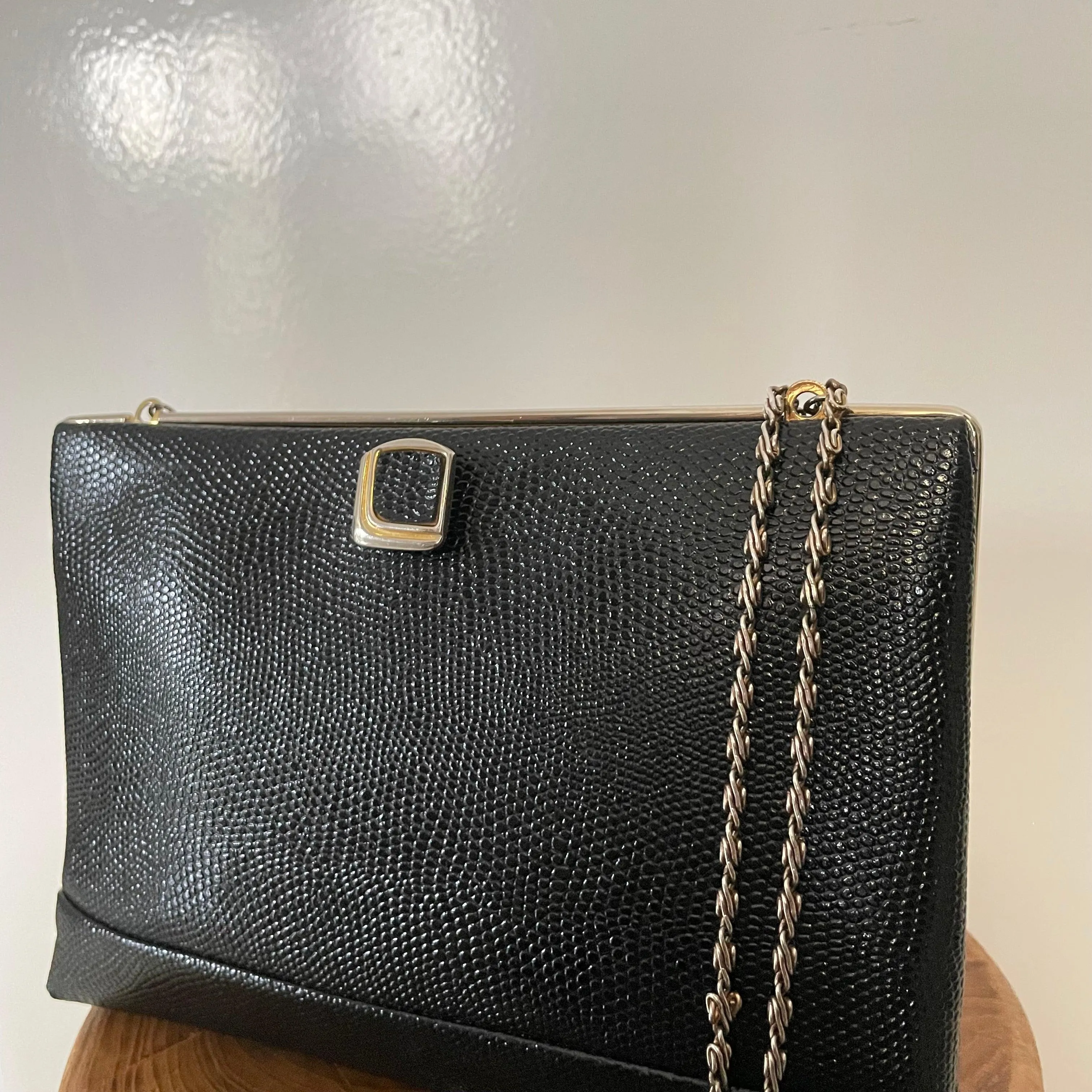 Vintage 60s Black Evening Purse by Jane Shilton