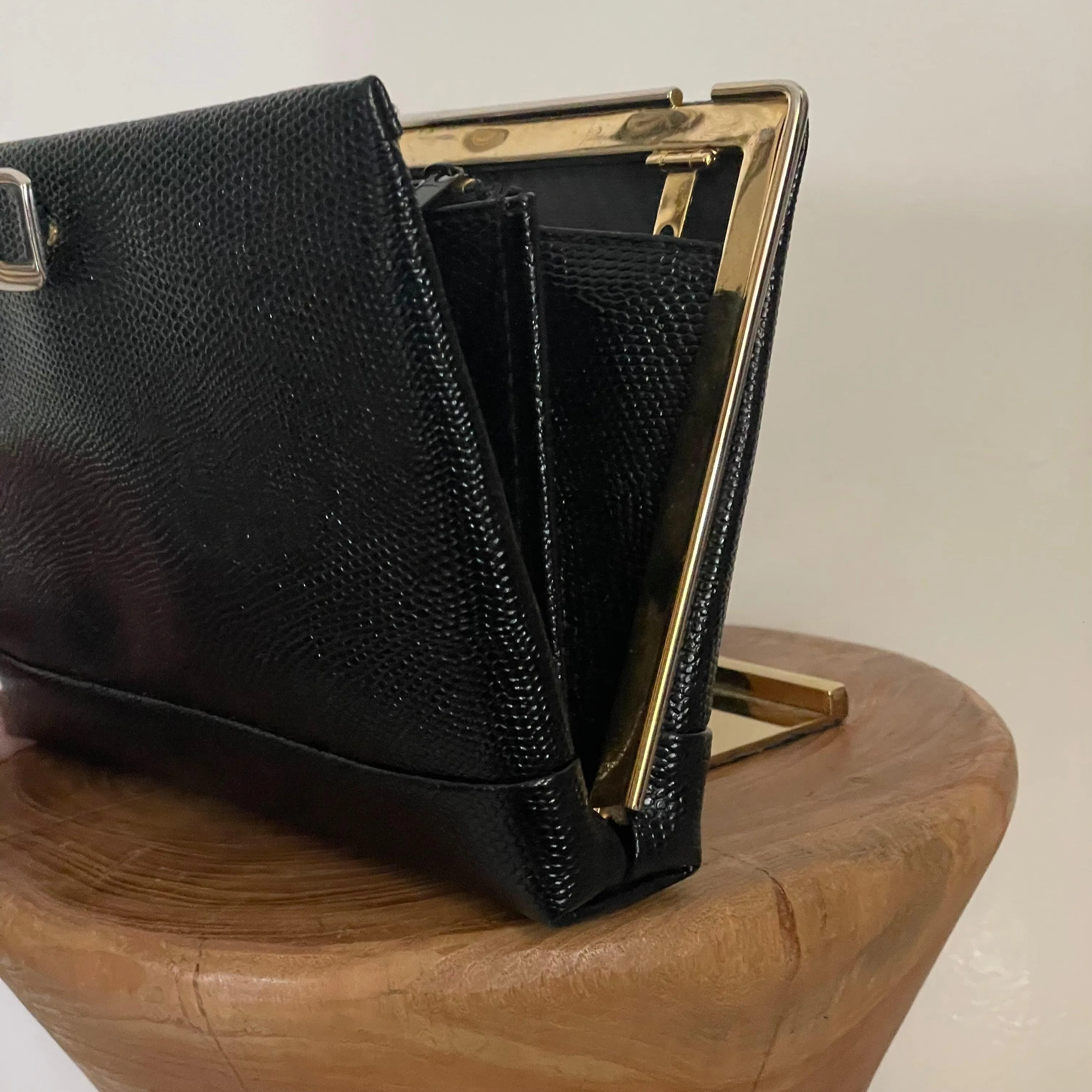 Vintage 60s Black Evening Purse by Jane Shilton