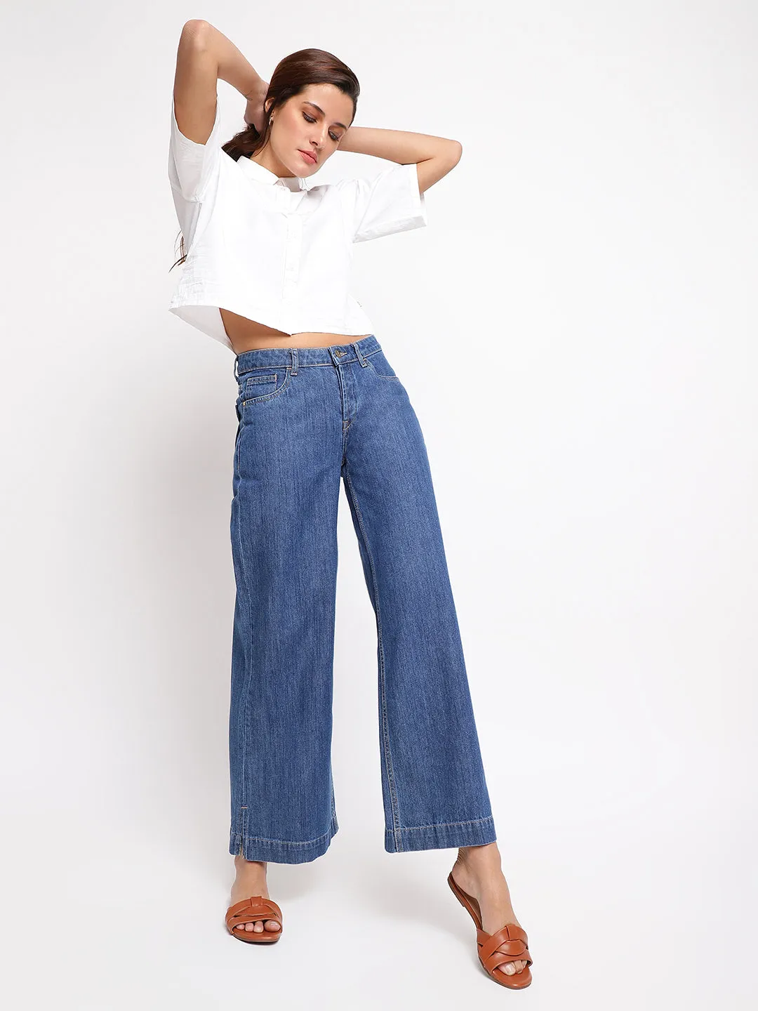 Women Blue Flared Jeans