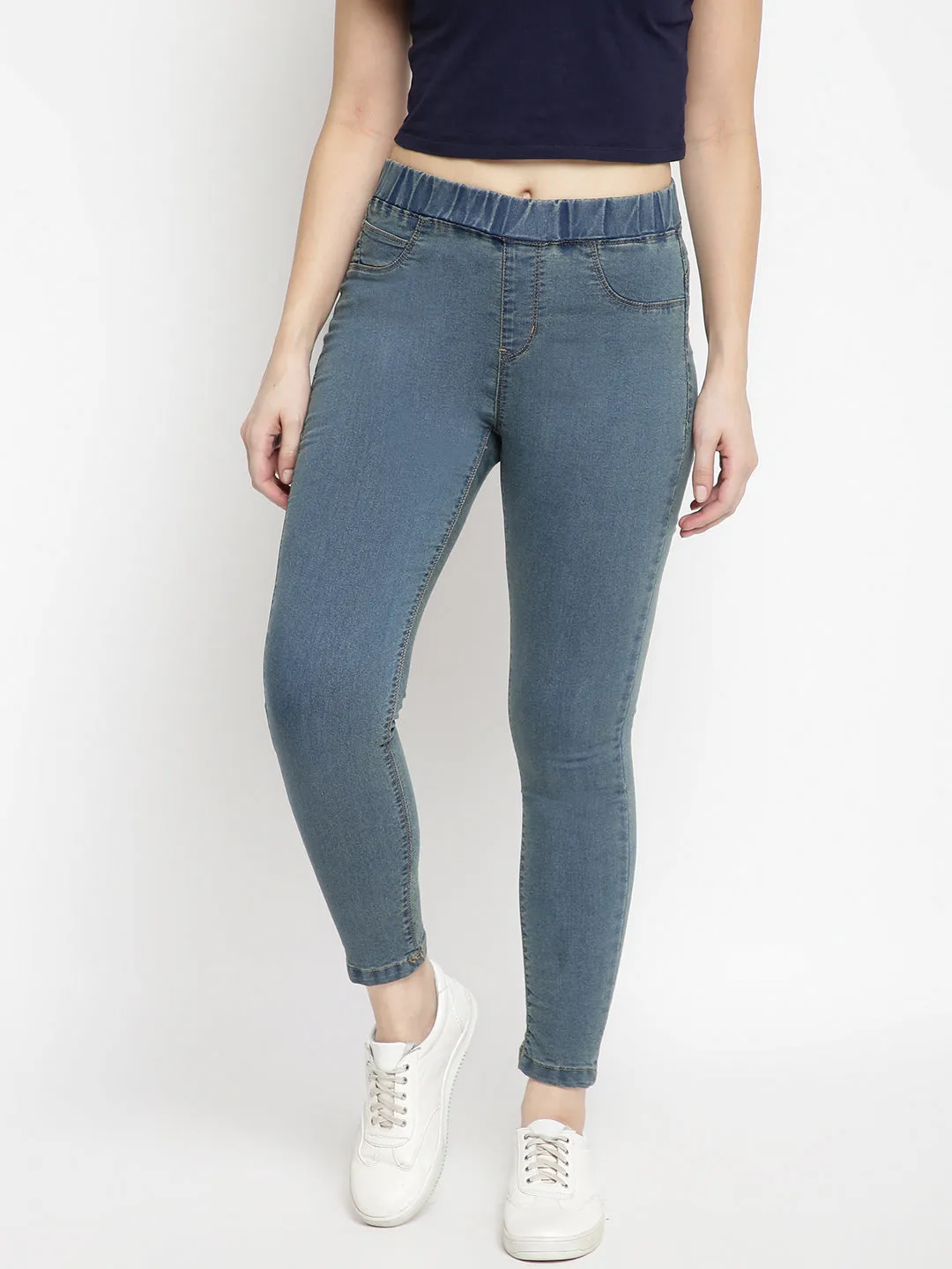 Women Khaki Tint Denim Jegging