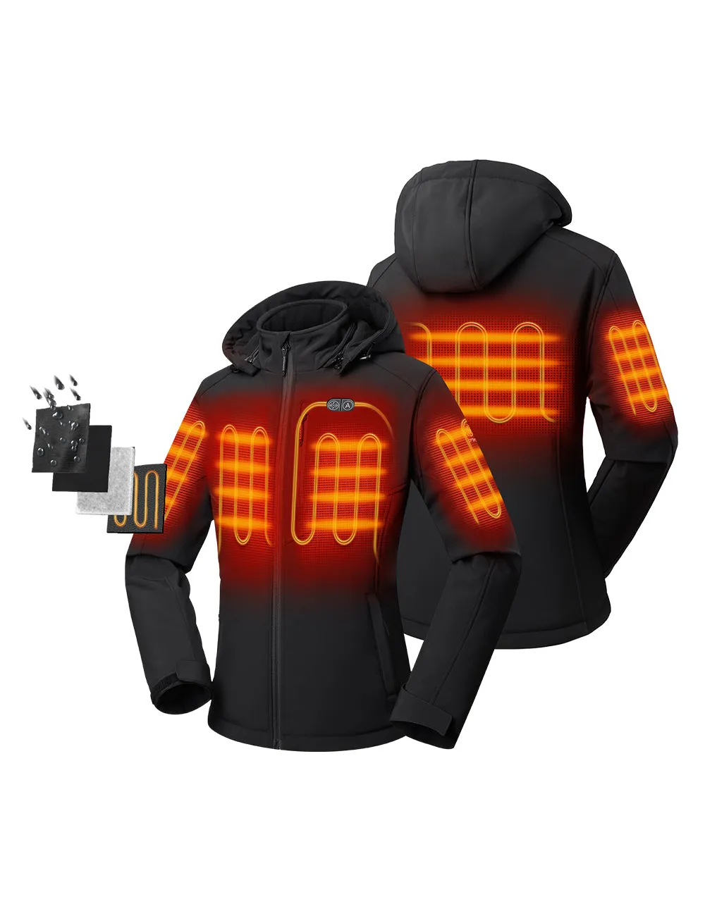 Women's Heated Dual Control Jacket with 5 Heating Zones (Chest Heating)