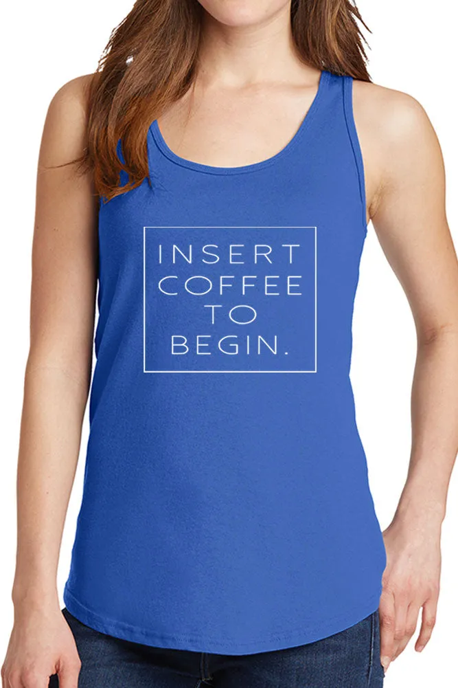 Women's Insert Coffee to Begin Core Cotton Tank Tops -XS~4XL