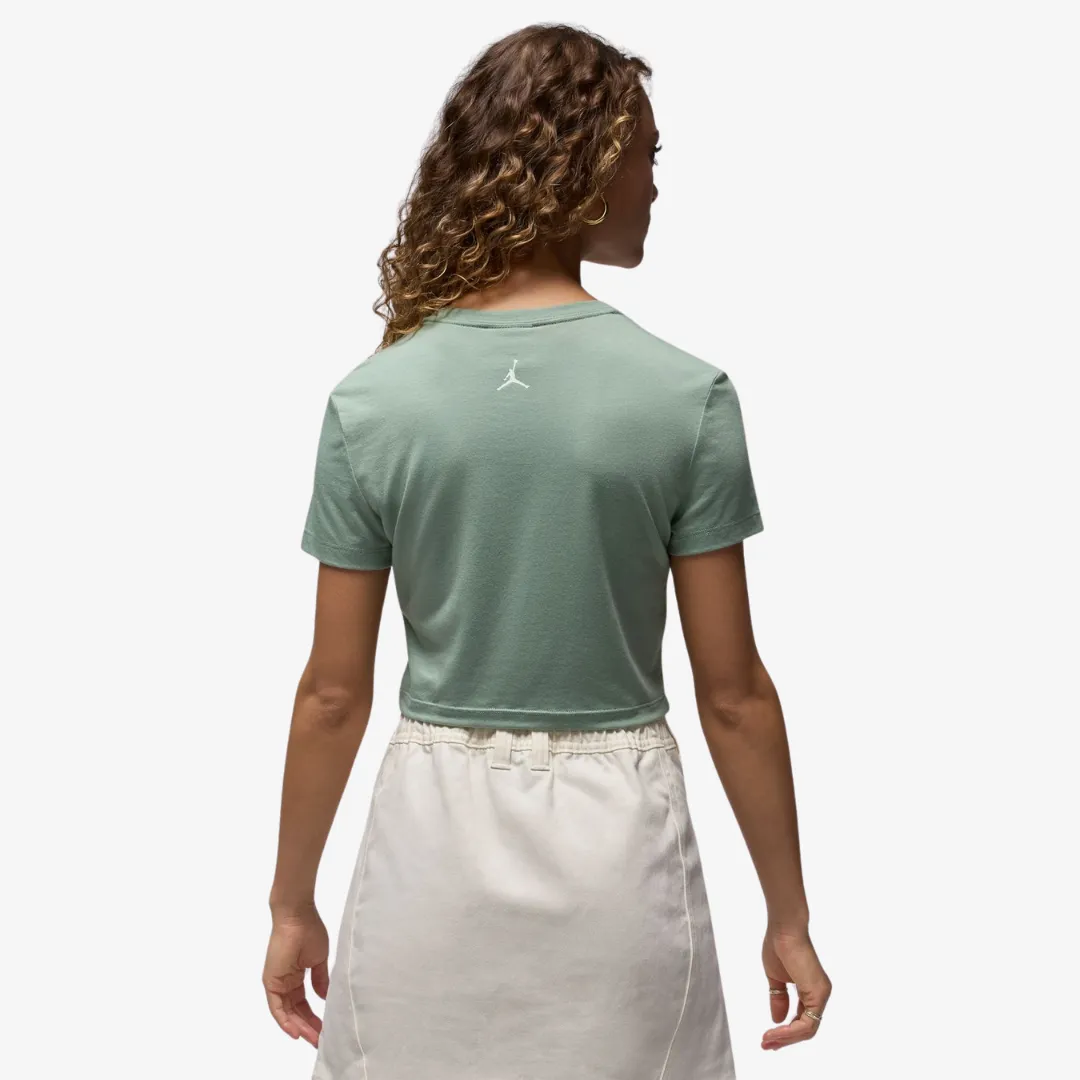 womens jordan slim cropped s/s tee (jade smoke)