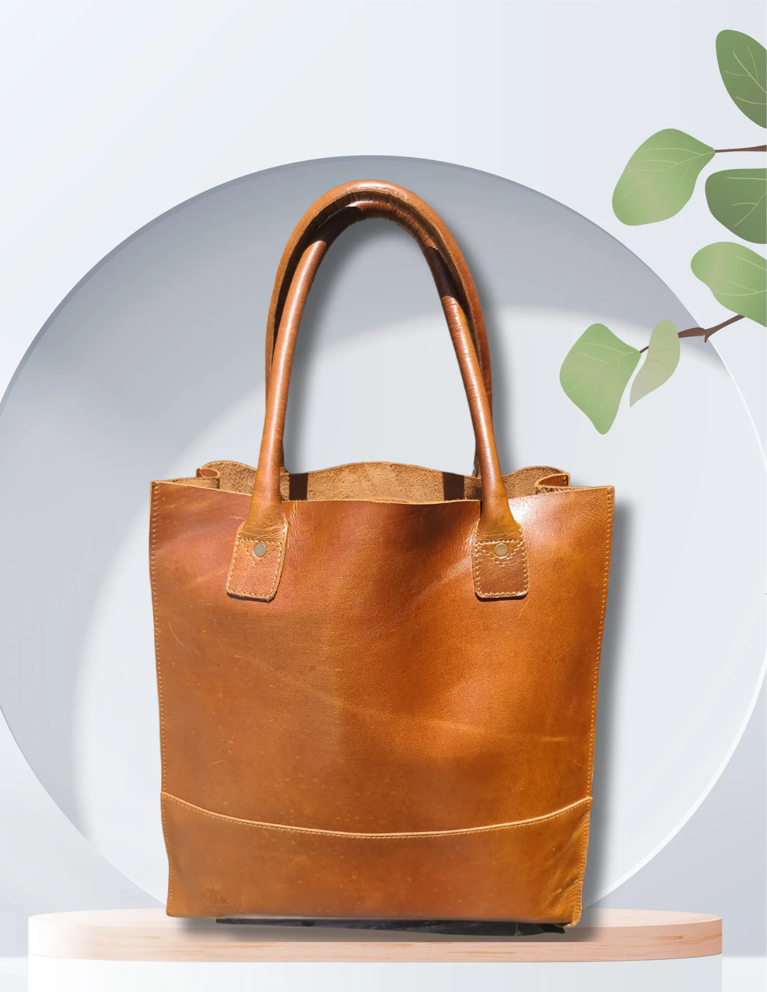 Women's Shopper Leather Tote Bag