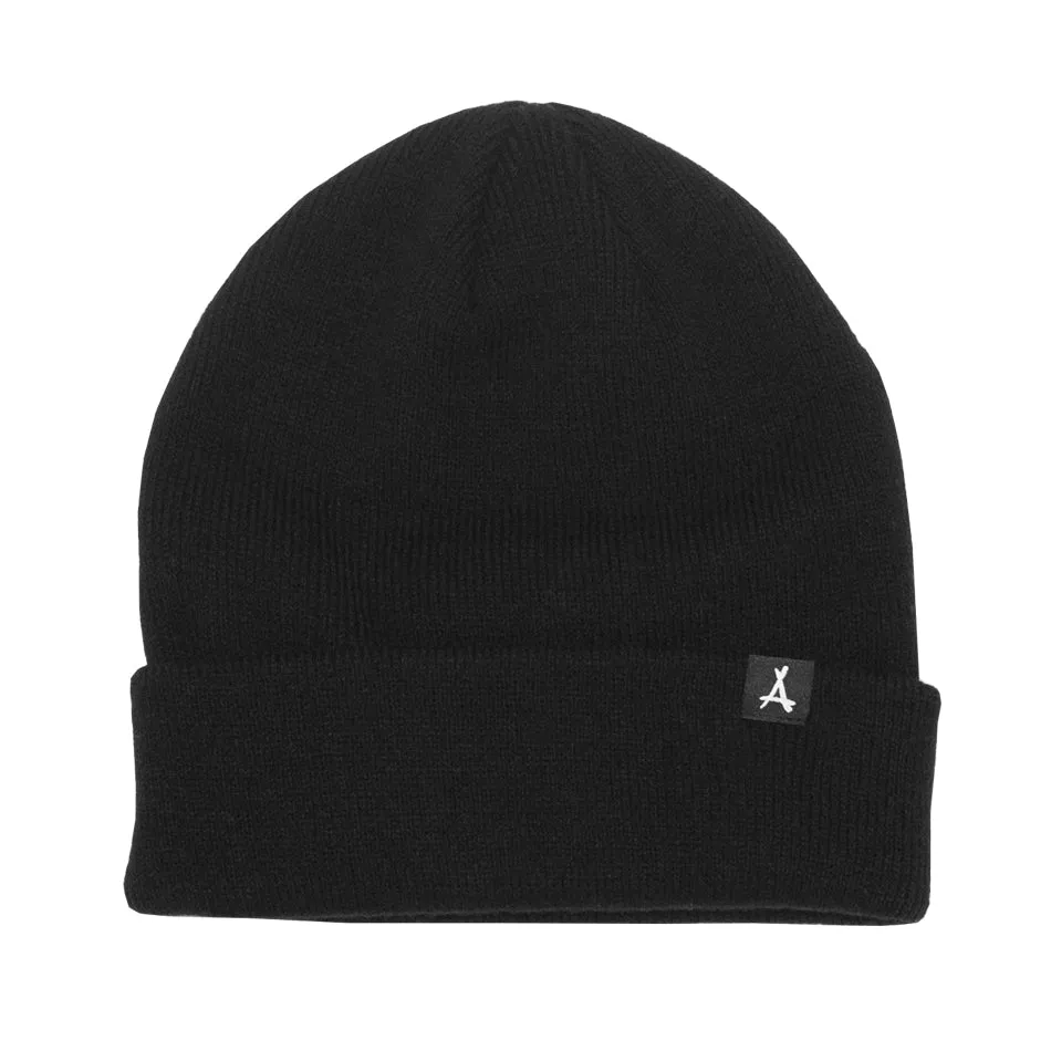 WOVEN LABEL BEANIE (BLACK)